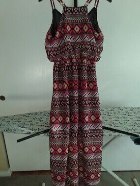 Speed Control Black and Pink Patterned Dress